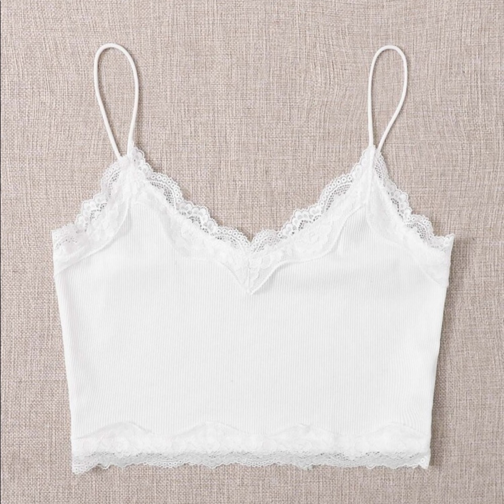 white lace tank top